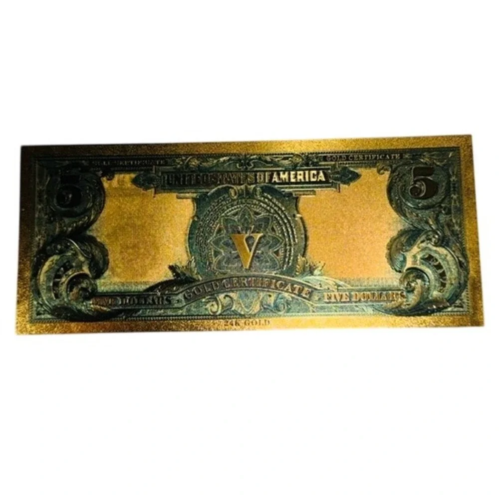 Donald Trump 24K Gold Foil $5 Dollar Bill Novelty Banknote Gold Foil 1899 Chief‎